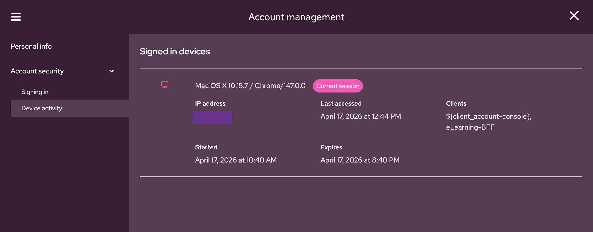 Viewing Active Sessions