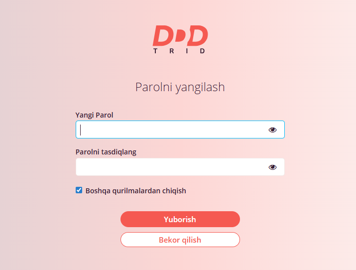 Parolni o'zgartirish