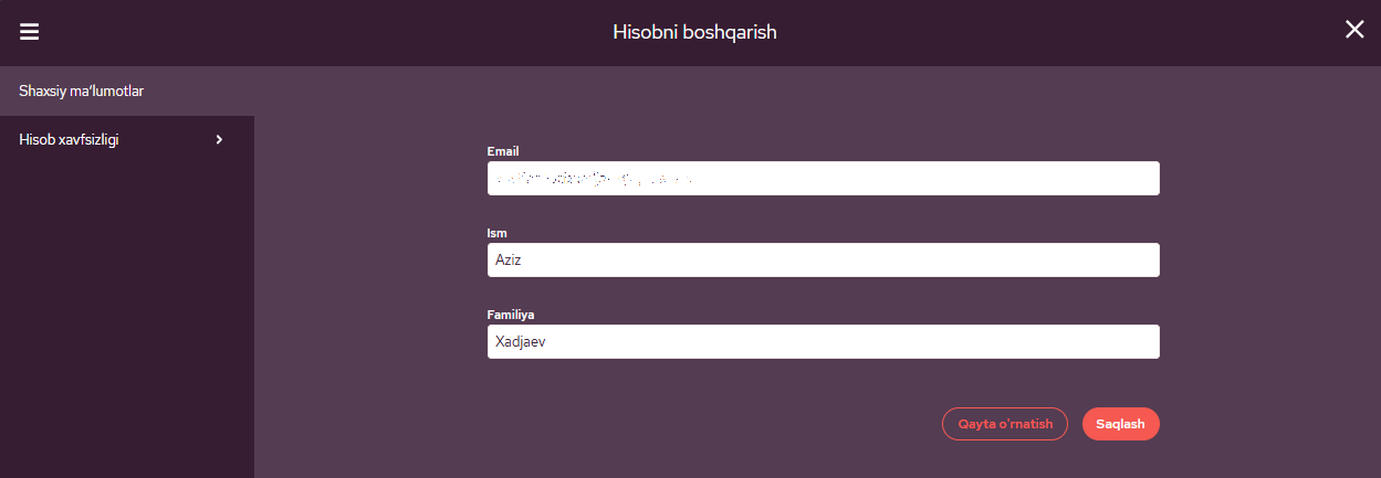 Mening hisobim