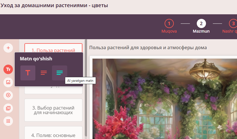 Matnni Sun'iy Intellekt yordamida generatsiya qilish