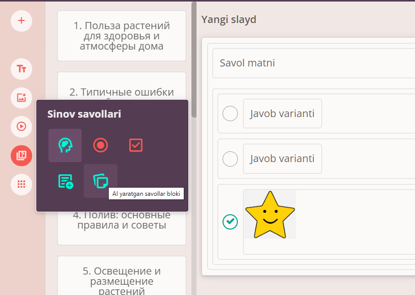 SI savollari bloki